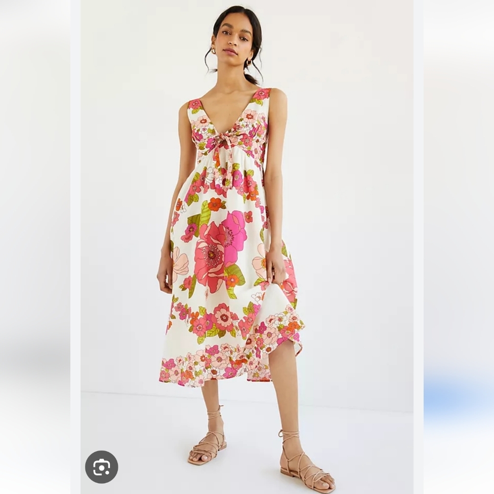 Anthropologie Love The Label Rosette Midi Dress